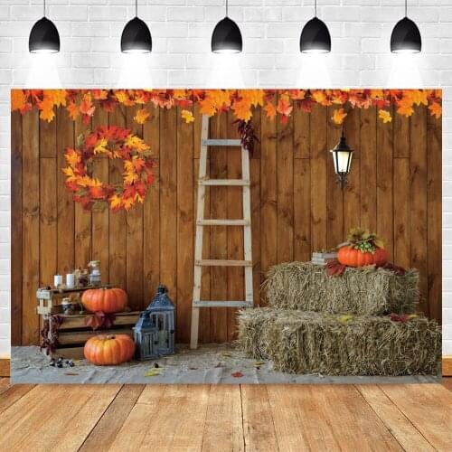 Yeele Photocall Autumn Scene Photography Backdrop Wood House Haystack Pumpkin Baby Portrait Background Photographic Photo Studio