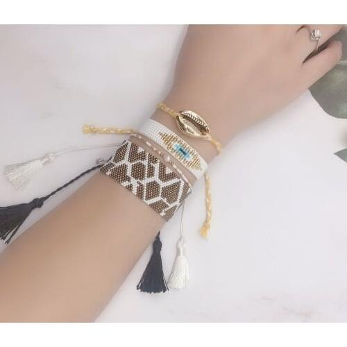 ZHONGVI Shell Tassel Leopar Pattern MIYUKI Bracelet Men Pulseras Mujer Moda 2020 Leopard Armband Bracelets Women Jewelry