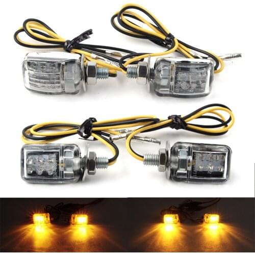1 Pair Motorcycle Indicator LED Motorcycle Turn Signal Flshing Light Warning Blinker Lamp Universal 12v Clear Lense Lights