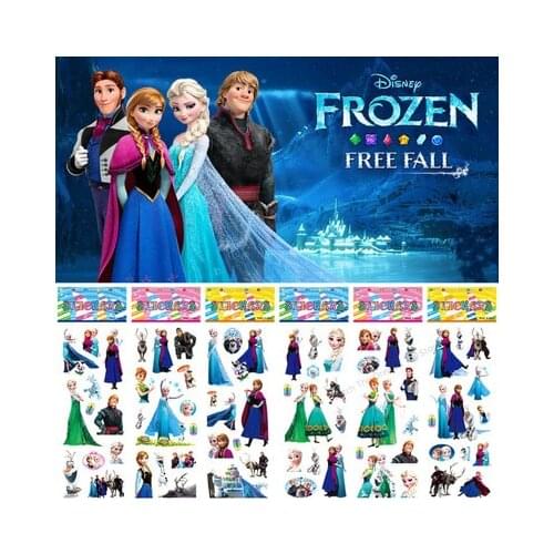 10/20pcs Frozen and Frozen2 Sticker Flakes Princess Cartoon 3D Puzzle DIY Repeatable Bubble Stickers Party Decoration Supplies