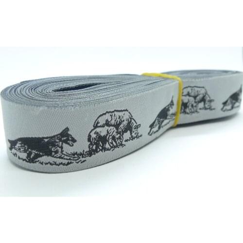 10 Meters 7/8'' 22mm German Shepherd Dog Collar Woven Jacquard Ribbon