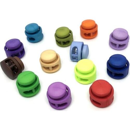 10pcs Multi Colors Plastic Paracord Shoelace Cord Buckles 2 Hole Cord Lock Clamp Toggle Clip Stopper Bag Parts Shoes Accessories