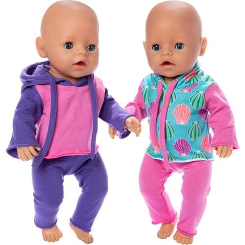 40cm-43cm Baby Doll Clothes Nighty Regular Pyjama Outfit 18 Inch Doll Down Coat Outfits Baby Girls Gift
