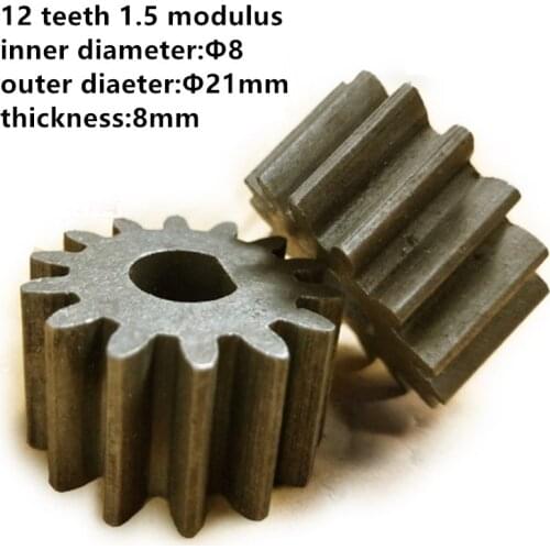 5pcs/lot Mini Gear 1.5 Modulus 12 Teeth Inner Bore 8mm Gear for DIY Motor Toy Accessories