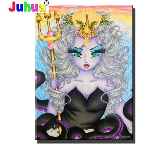5D Diy Mosaic Diamond Embroidery"Poseidon girl"Diamond Painting Cross Stitch Cartoons Square drill mosaic Diamond Patchwork Kits