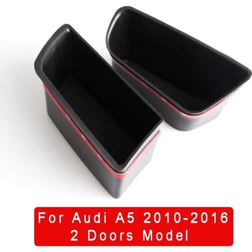 ABS Car Door Handle Storage Box For Audi A5 2010-2016 2 Doors Model Front Door Organizer Container Phone Holder Interior