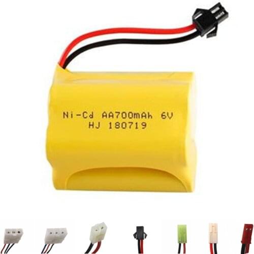 6v 700mah NiCD Battery For Rc toys Cars Boats Guns Tanks Robots AA 6v Rechargeable Battery PACK 1PCS to 10 PCS For rc boats