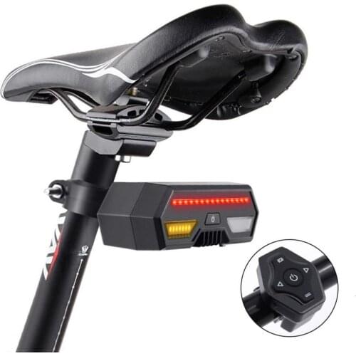 Wireless Bike Tail Light Smart USB Rechargeable bike light Cycling Accessories Remote Turn led Bicycle Rear Light laser Signal