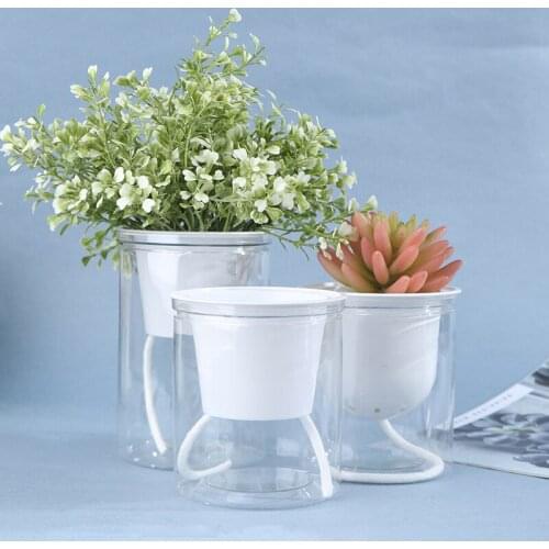 Watering Planter Handmade 2 Layer Self Watering Plant Flower Pot With Container