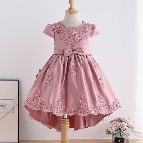 Flower Girls Elegant Dress Children Princess Beaded Ball Gown Kids Wedding Party Dresses Teen Piano Performance Vestidos