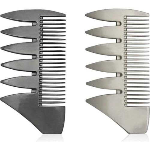 CestoMen Zinc Alloy Double-Sided Oil Head Comb Brush Anti-Static And Wide Toothed Fork Comb