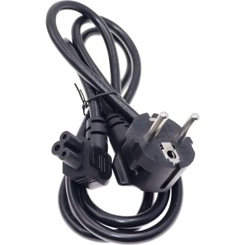 European EU 2 Prong Plug to C5 90 Degree/Angle Cloverleaf Lead Power Cable Lead Cord PC Monitor About 1.5m