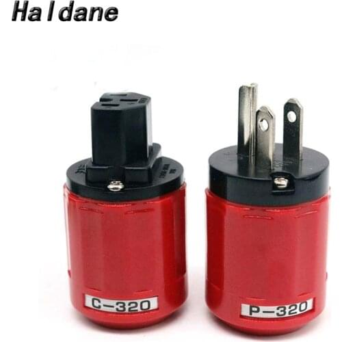 Haldane pair HIFI Rhodium plated US power Plug IEC Connector Socket Jack for DIY Audio AMP CD Plater Speaker AC power Cord Cable