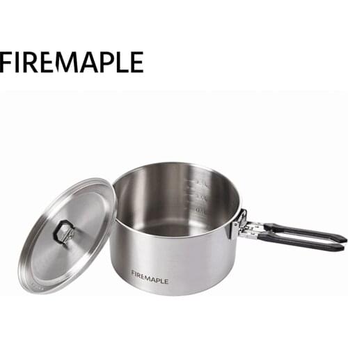 Fire Maple Outdoor Portable Stainless Steel Cooking Pot Outdoor Foldable Camping Cookware S304 1.5L 359g
