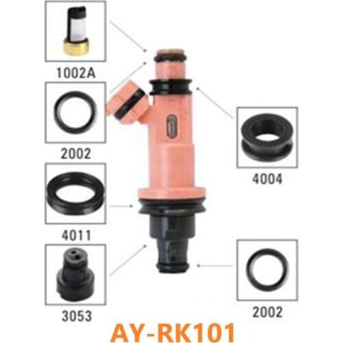 23209-20020, 232090A010, FJ10303 fuel injector repair kit fuel filte seals rubber oring pintle caps for lexus 4.0L (AY-RK101)