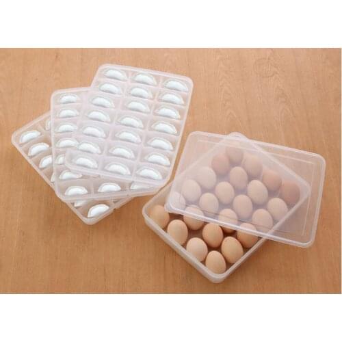 Quick-frozen dumplings box refrigerator crisper box in the kitchen Receive a case of plastic egg carton put dumplings