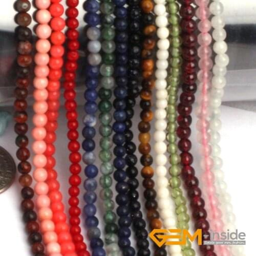 3mm Round Stone Small Tiny Beads For Jewelry Making 15 " Sodalite Agates Amazonite Garnet Unakite Pyrite Tiger Eye Citrines
