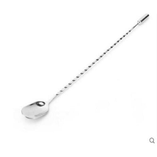 Kitchen Barware Bar Tools 31.5 Cm Stainless Steel Cylinder Head Shovel Bar Mixing Spoon Cocktail Spoons 4 Pcs/lot