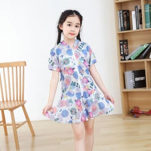 Girls Three Piece Swimsuit Maiden Print Cover Up Swimwear Kid Bathing Suit Child Young Girl Beach Sports Tank Top Boxer Shorts