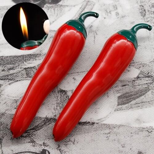 Pepper Shape Lighter Metal Creative Personality Fun Open Flame Inflatable Lighter Small Gifts For Men And Women