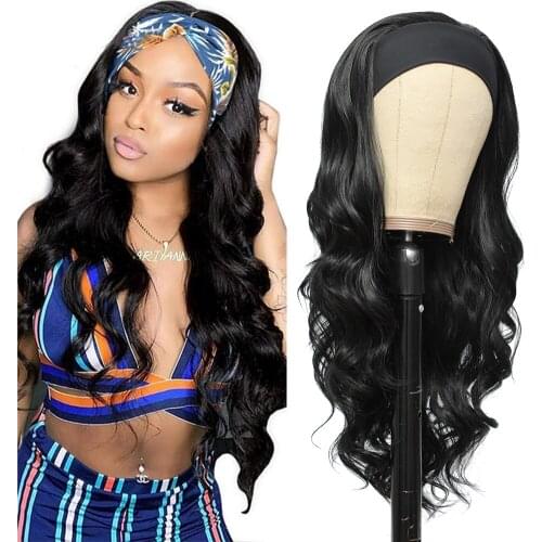 MIMO Headband Wig Synthetic Wig with Headband Body Wave Wig Glueless Wigs Cosplay Daily Lolita Wig for Black Women