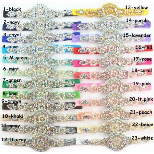 20pcs/lot fancy hair accessories 16.5*5cm rhinestone with elastic headband , sequin crystal hairbands