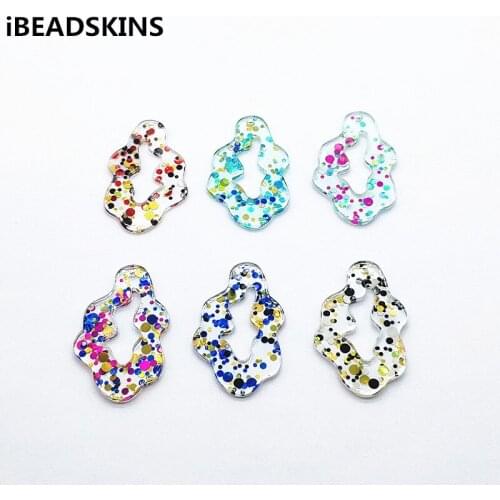 New arrival! 42x27mm 100pcs Built-in sequins Oval charm for Jewelry Findings/Earrings DIY parts,Jewelry Findings & Components