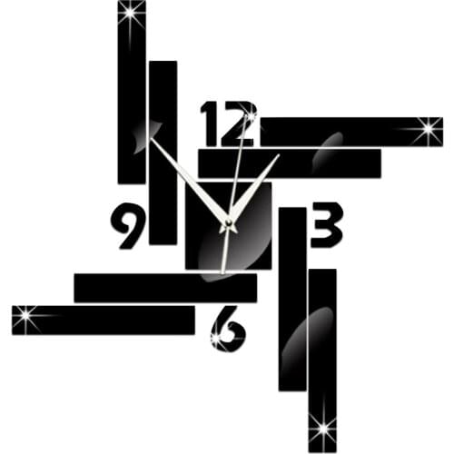 New Clock Watch Wall Clocks 3d Diy Acrylic Mirror Stickers Home Decoration Living Room