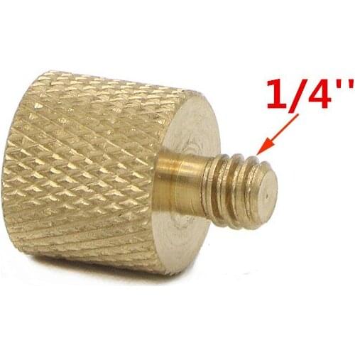 Golden New 3/8 inch Female to 1/4 inch Male Tripod Thread Reducer Adapter Brass Copper For Camera tripod Diameter of screw 1/4