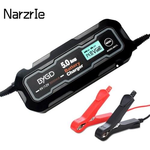 Fully Automatic Motorcycle Car Battery Charger Maintainer 6V/12V 5000mA Smart Fast Power Charging for Car Motorcycle