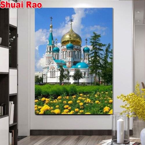 Full Square/round Diamond Painting Russia building church 5d diy Diamond Embroidery Rhinestones of Pictures Mosaic diamond