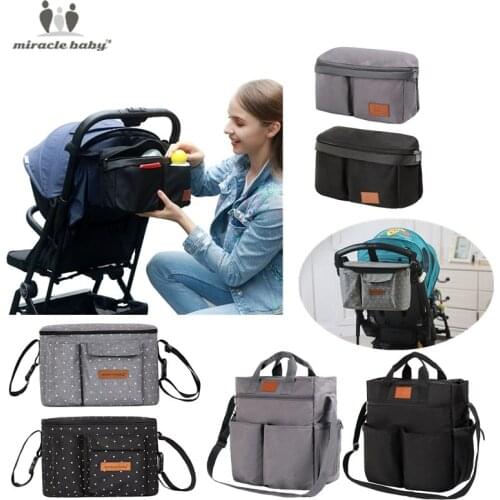 Portable Mommy Bag Baby Stroller Bag Infant Pram Carriages Hanging Bag Accessories Organizer Outdoor Travel Diaper Nappy Holder