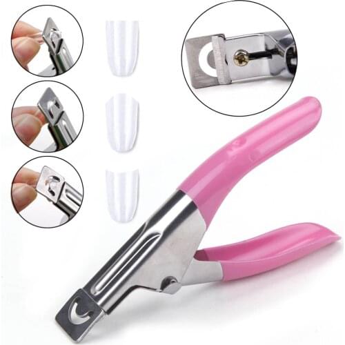 Professional Fake Nail Cutter Acrylic Nail Clippers Straight Edge Clipper Manicure Cutter Stainless Steel UV Gel Cut Nails Tip
