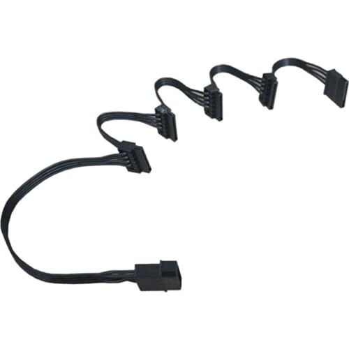 4Pin IDE 1 to 5 SATA 15Pin Hard Drive Power Supply Splitter Cable for DIY PC Sever 18AWG 4-Pin to 15-Pin Power 6Pcs