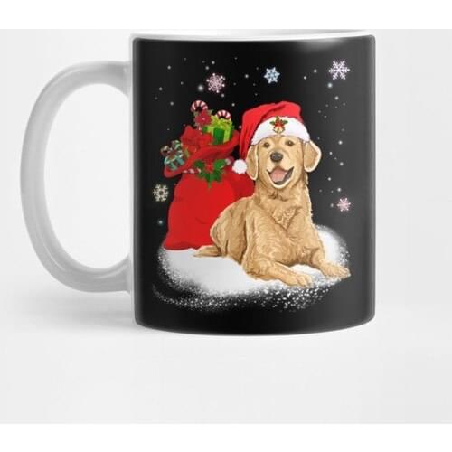 Fizello Christmas Santa Golden Retriever Mug Cup