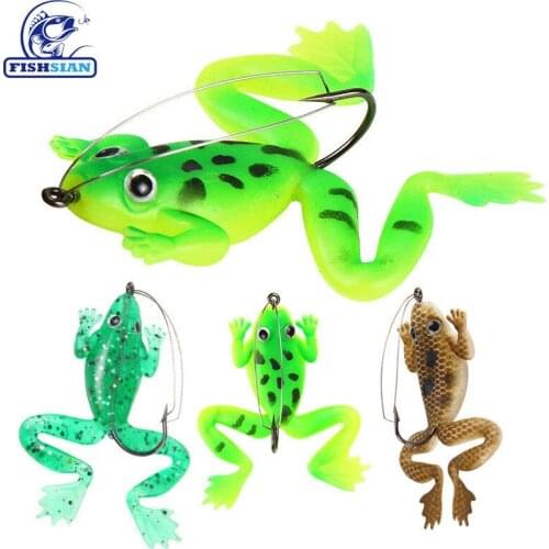 FISHSIAN SOFT LURE new Frog Lure Fishing Lures 4 Pic Snakehead Killer Bait Weights 5.2g /6cm/pic Bring Hook Frog Soft Lure
