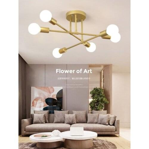 Modern Chandelier Lighting for Living Room Dining Gold Black Sputnik Ceiling Hanging Lamps Nordic Bedroom Kitchen Foyer Lustre