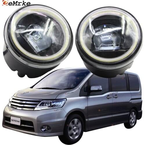 LED Fog Light Cut-Line Lens for Nissan Serena Highway Star (CC25) 2008 2009 2010 Led Angel Eye DRL Daytime Running Lights Front
