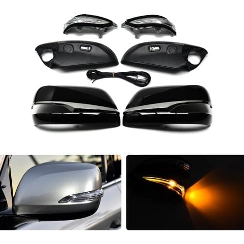 Led Turn Signal Puddle Light Welcome Lamp + Lower Base Rearview Mirror Cover Trim For Lexus LX570 2013-2020 GX460 2010-2020