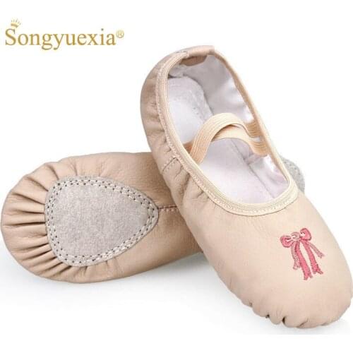 SONGYUEXIA Gils Soft Bottom Dance Shoes PU Skin Ballet /Adult Artistic Gymnastics Cotton Practice Kids Cat Claw