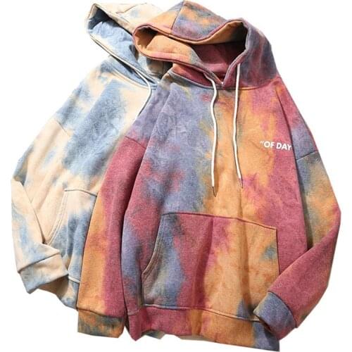 Tie Dye Women Hoodies Autumn Winter Warm Sweatshirt Female Hoodie Tops Fashion Printed Ladies Hooded Tops Streetwear Pullovers