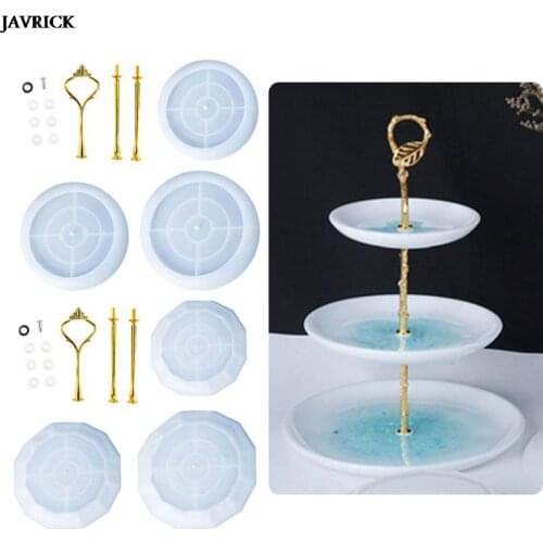 Three-layer Round 3D Fruit Tray Resin Mold Kit Crystal Epoxy Resin Molds Casting Silicone Mould DIY Craft Jewelry Making Tools