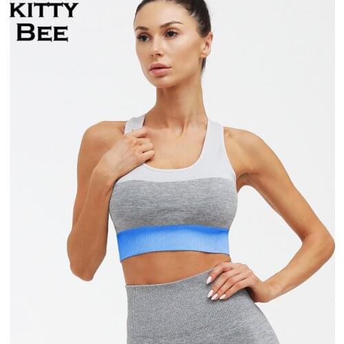 High Impact Sports Bra For Women Gym Sport Bra Top Fitness Women Yoga Bra Push Up Brassiere Sport Femme Workout Seamless Gym Top