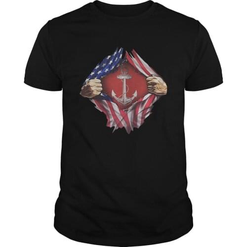 Anchor Blood Inside Me. 4th of July Independence Day T-Shirt. Summer Cotton O-Neck Short Sleeve Mens T Shirt New S-3XL