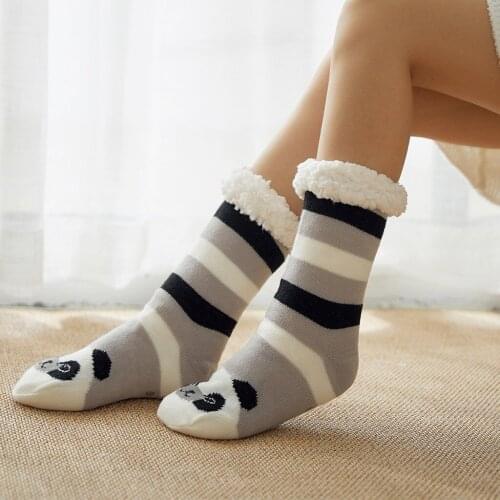 Women Winter Cotton Socks Print Thicker Slip Floor Socks Carpet Socks Korean Style Creative Quality Kawaii Socks W917