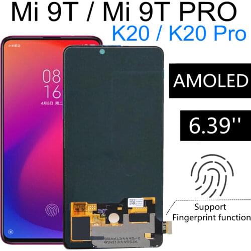 6.39'' AMOLED For Xiaomi9T MI9T Pro Redmi K20 LCD Display Touch Screen Assembly Replace For Redmi K20 PRO LCD with fingerprint