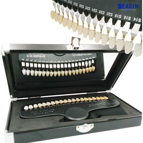 1Set Dental tooth 20 Colors Teeth Whitening 3DShade Guide Color Comparator Mirror Dental Plate Dentistry Bleaching Comparator