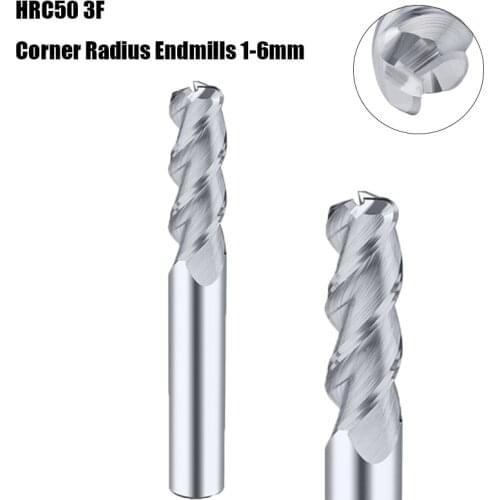 1PCS Corner Radius End Mills For Aluminum 1mm-6mm Suitable For Aluminum Alloy Copper Cast Iron Etc Straight Shank Endmills