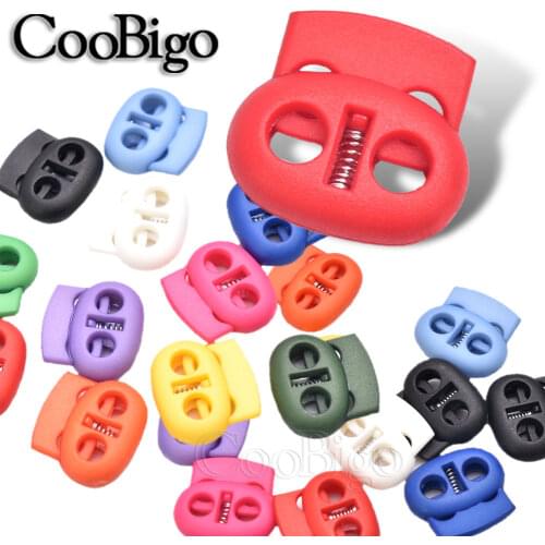 10pcs Colorful 5mm Hole Plastic Stopper Cord Lock Bean Toggle Clip for Apparel Paracord Elastic Cord Lanyard Rope Accessories