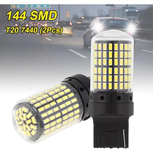 2pcs 3014 144SMD CanBus Car Turn Signal Light White / Yellow / Red Color T20 LED 7440 W21W W21/5W Car LED Light Bulb Brake Lamp